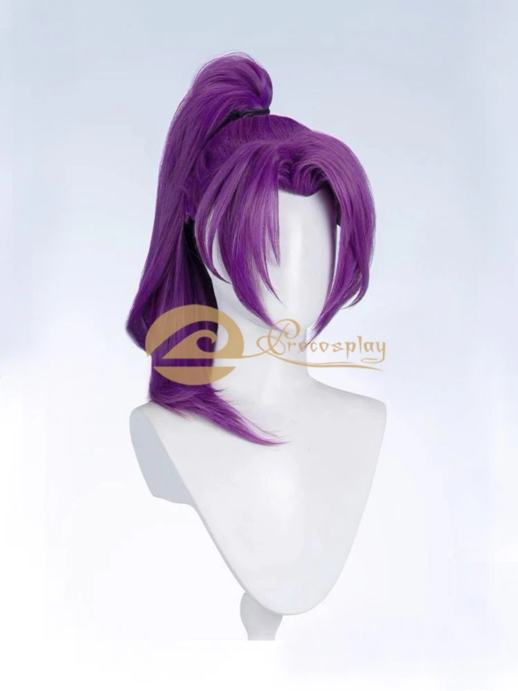 Psylockee peruca cosplay jogo roxo preto acessórios de cabelo para mulher c09366