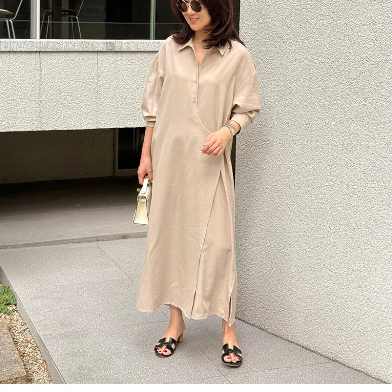 

Женские рубашки весна-лето 2026 в корейском стиле, с длинным рукавом, свободного кроя, больших размеров, повседневная одежда KE1193