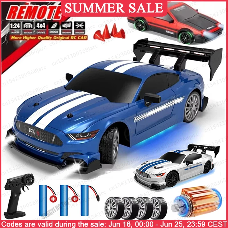 

1:24 Remote Control Drift RC Car 4WD High Speed Racing Cars 2.4G Radio Controlled Vehicle Model Toy Gift for Kids Adults