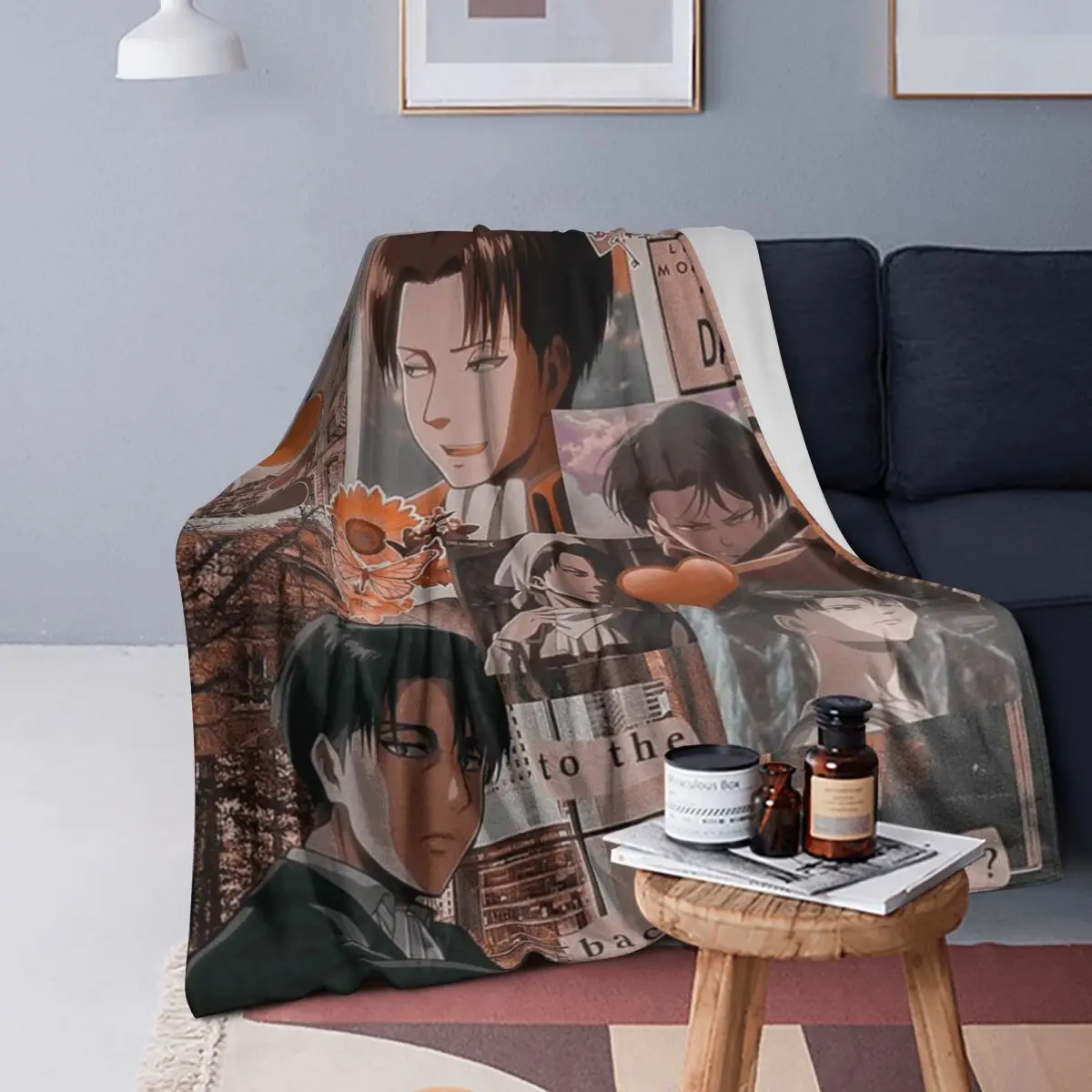 

Levi Ackerman Blanket Soft Warm Flannel Throw Blanket Bedding for Bed Living room Picnic Travel Home Couch