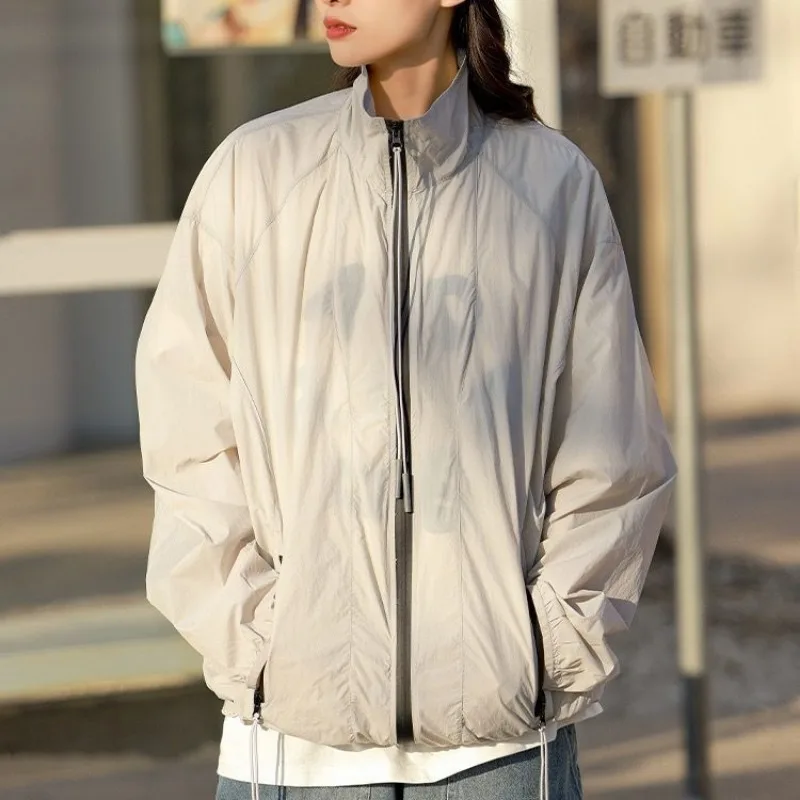 Veste Ulzzang Résistante au Soleil pour Femme, Manteau Fin, Nouveau Design, Manches sulf, Style Coréen, Cool, Fille, Fermeture Éclair, Printemps Été