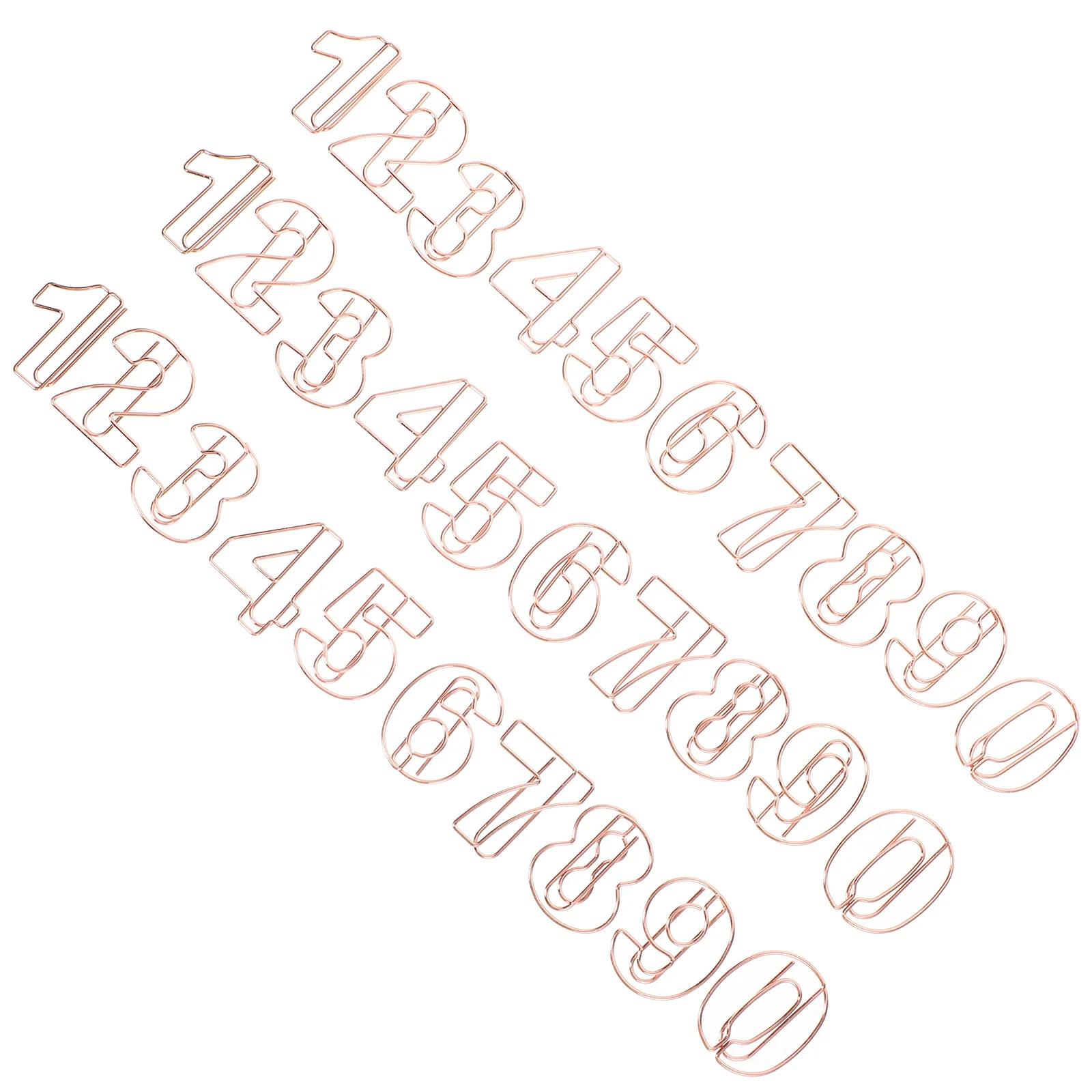 

30Pcs Number Paper Clips Metal Small Office Clips for Document Paper Files Bookmarks Scrapbook Accessories Decorative Paperclips