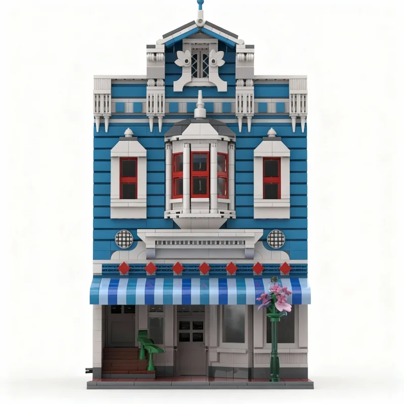 1366pcs MOC Disnay - Magic Kingdom Confectionary Third Facade Model Building Blocks Architecture Christmas Gift Toy Craft DIY 3D