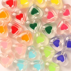 17mm 10Pcs Heart Shape Beads Love Charms Baed Kit Bracelet Spacer Acrylic Necklace Department DIY Jewelry Accessories