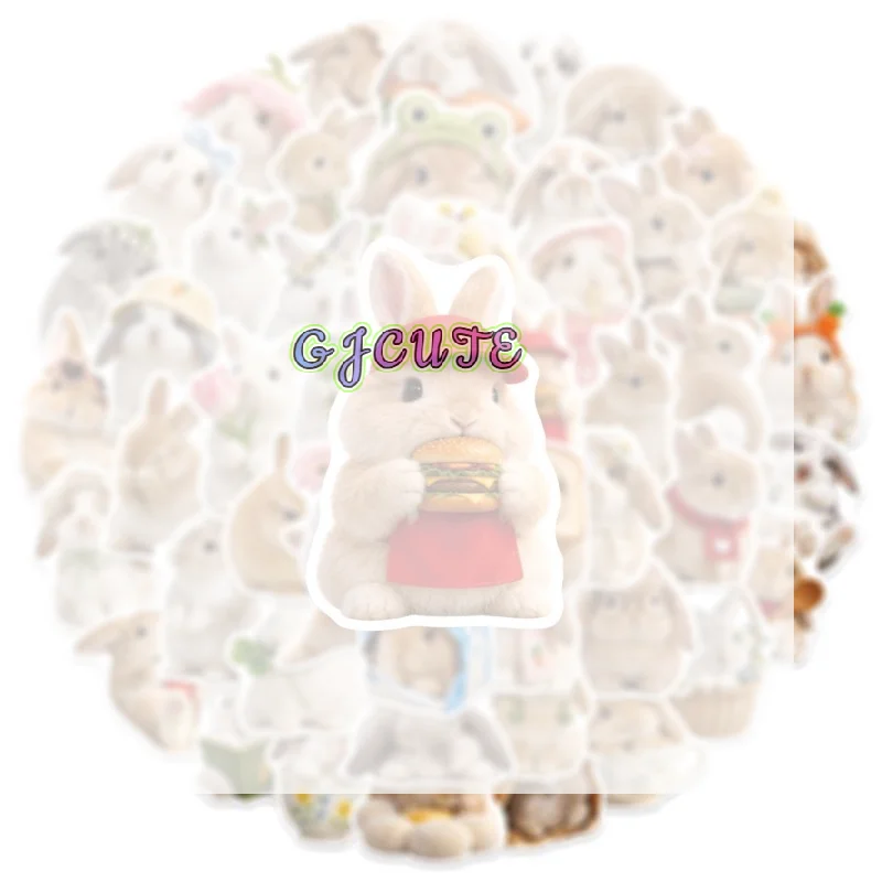 /GJ/50 Pcs Cute Rabbit Stickers Set For Scrapbooking Diary Phone Case Laptop Water Bottle Decorative Stickers Collection
