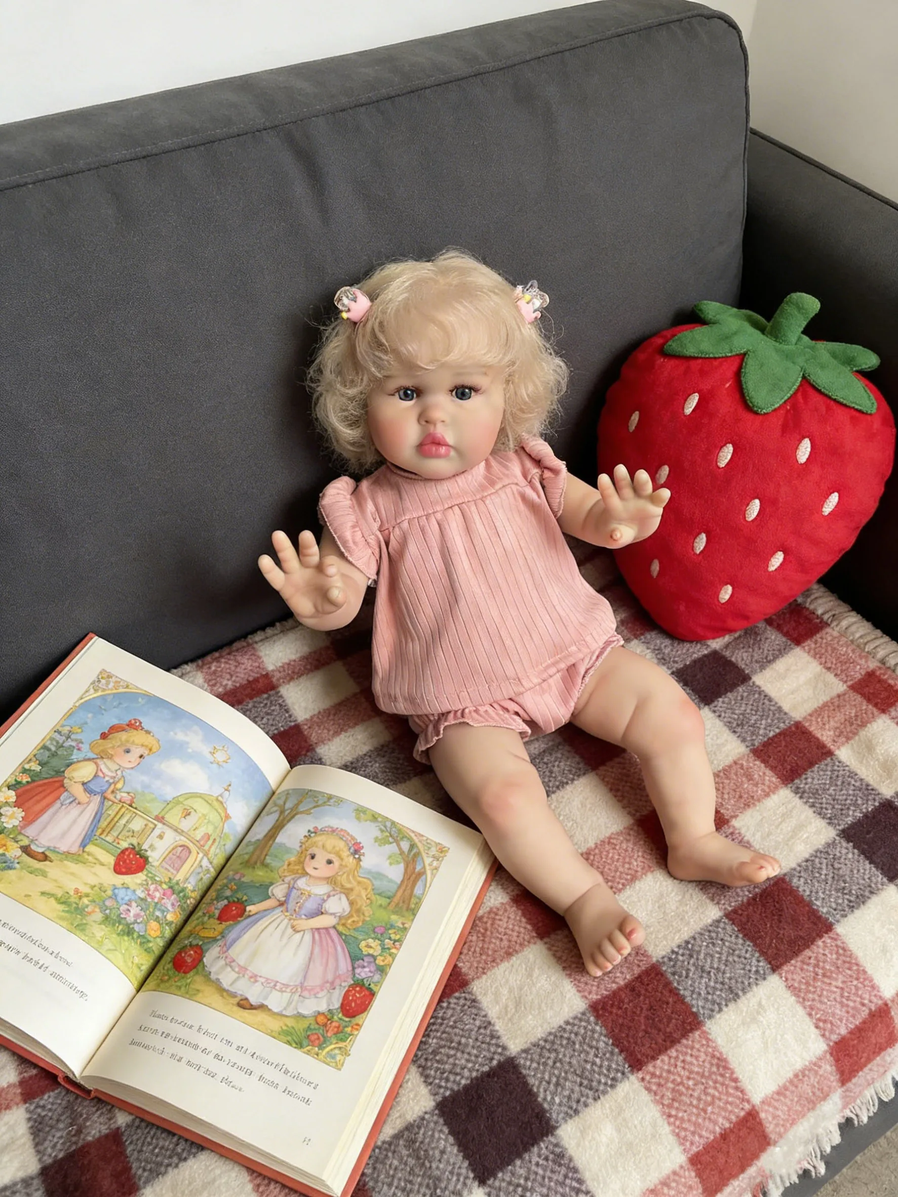 22 inch meerdere lagen schilderen zichtbare aderen handgeworteld haar mooie pasgeboren Ellie zachte doek lichaam levensechte peuter herboren pop