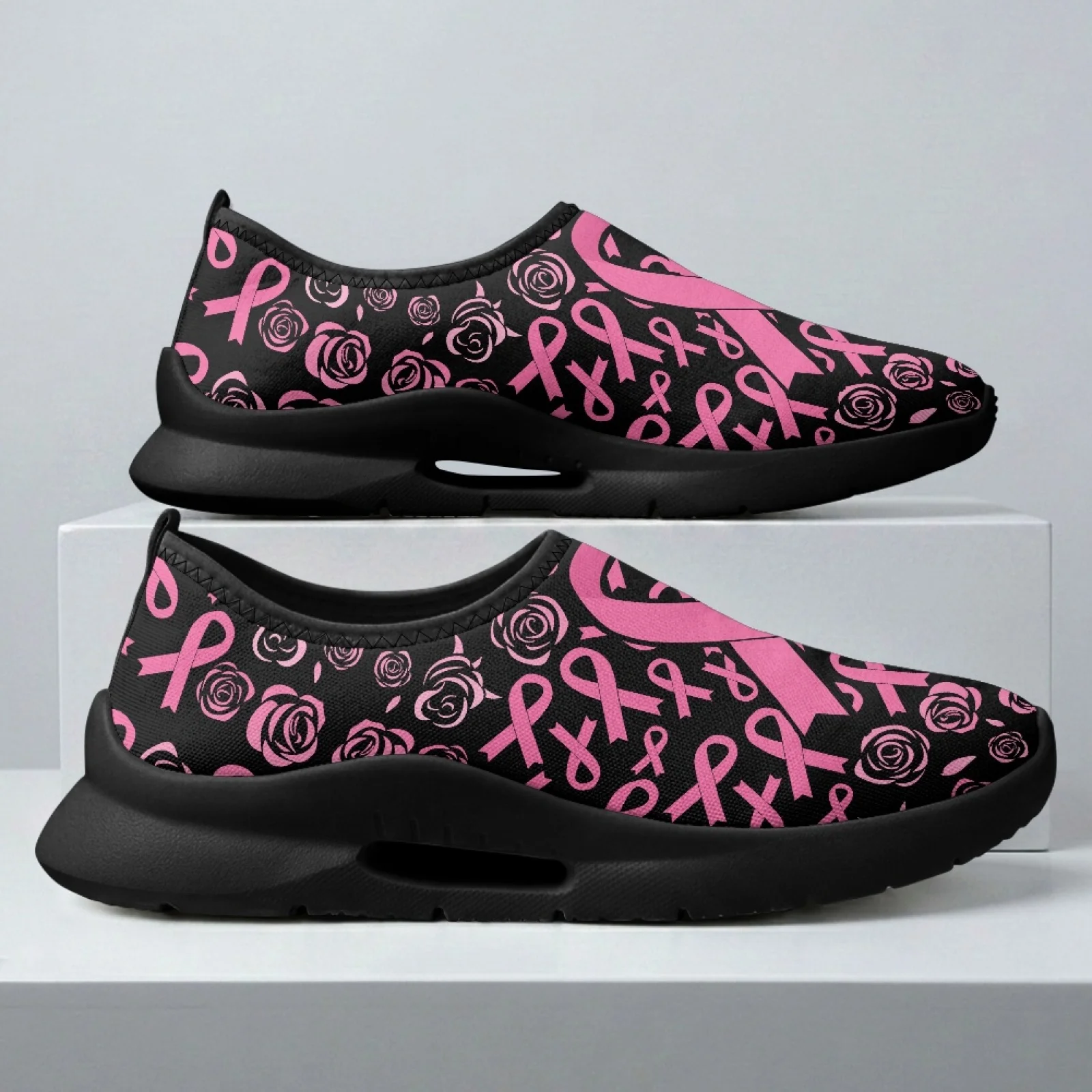 PENSTROLL Lightweight Slip On Walking Shoes Casual Comfortable Casual Shoes for Summer Men Scarf Rose