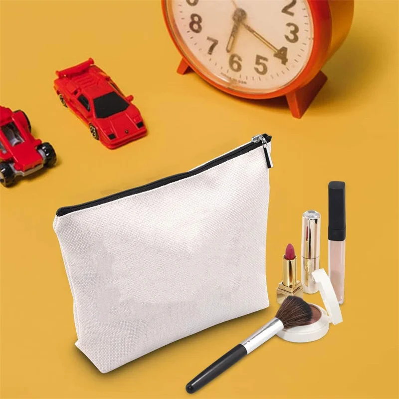 Sublimation Blank Cosmetic Bag Women Sublimation Blank Makeup Bag With Zipper Storage Bags For Travel Portable