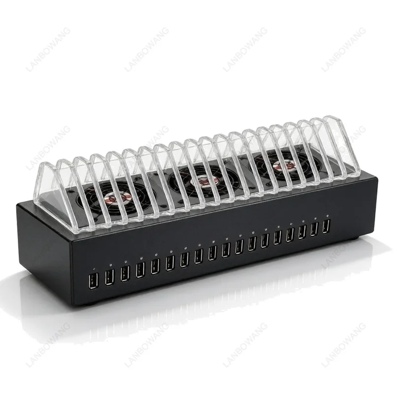 20 Port USB Hub Box Android Phone Farm Control Batch Synchronization Unified Management Smartphones Charging Station Device