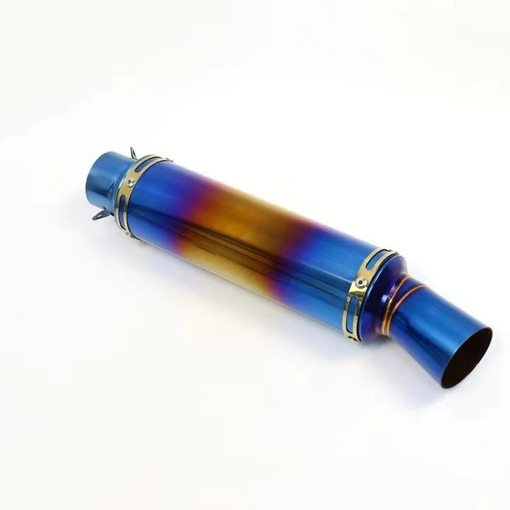 51mm Universal Motorcycle Exhaust Muffler Length Blue Color Pipe Scooter For GY6 Exhaust CBR125 FZ400 Z750 R1 R3 R6 SC025