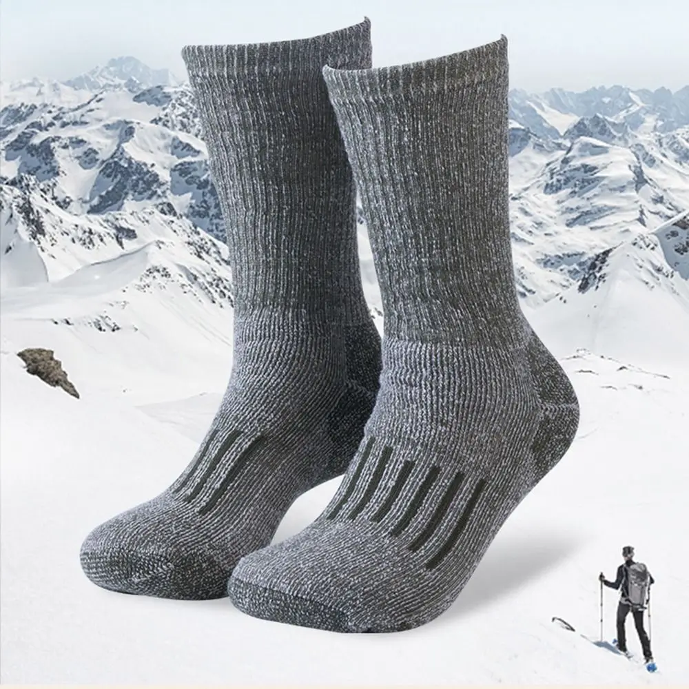 Cozy Breathable Merino Wool Socks Non-slip Moisture Wicking Warm Crew Socks Thicken Soft Casual Thermal Stockings Outdoor