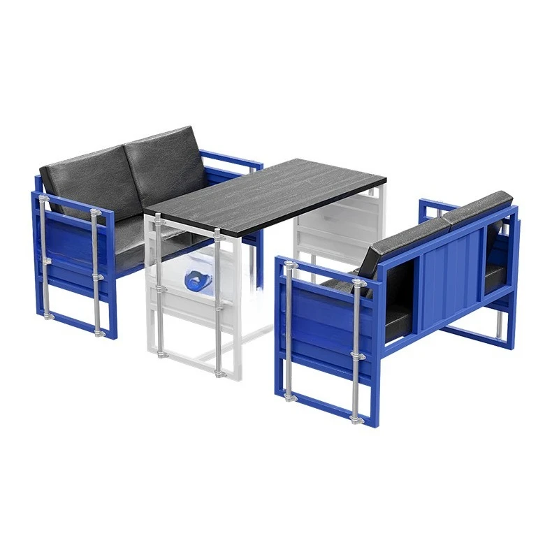 

Industrial style bar table and chair combination Qingba leisure wrought iron container retro milk tea shop cafe card seat sofa