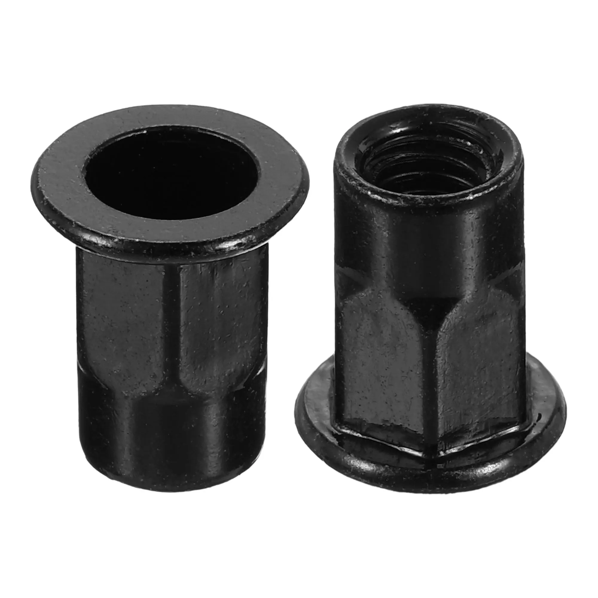 

Uxcell 40/60Pcs M6 M8 Rivet Nuts Thread Half Hexagonal Carbon Steel Flat Head Threaded Nut Black