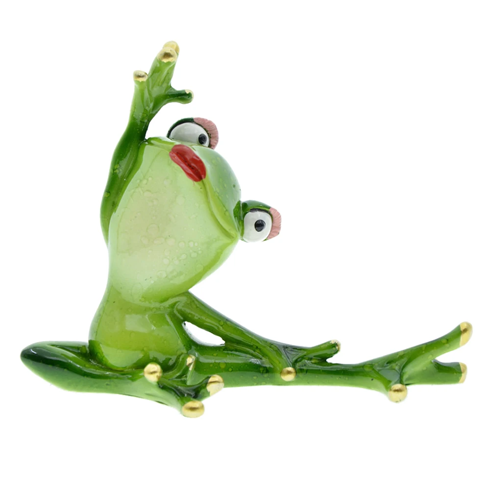 

1pc Yoga Frog Resin Statue Lovely Frogs Figurines for Garden Decor Bedroom Home Adorable Sculpture Vivid Color Smooth Surface