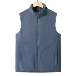 2025 New Thickened Fleece Couple's Vest Sleeveless Winter Warm Fleece Top Outdoor Sports Stand Up Collar Fleece Jacket
