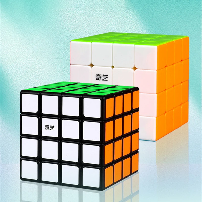 QiYi QiYuan-Cube Magique Noir Sans Autocollant, Puzzle de Vitesse, Jouets Cadeau, 4x4x4