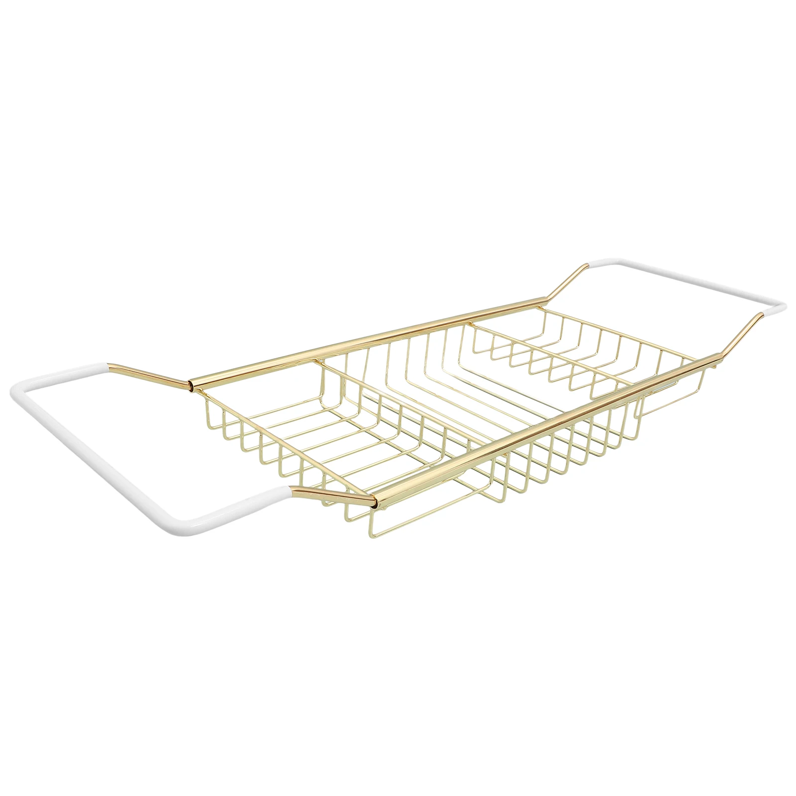 

Telescopic Anti Slip Storage Rack Foldable Bath Organizer Tray Shower Tub Bathtub Shelf Golden Multi Functional Holder Phone