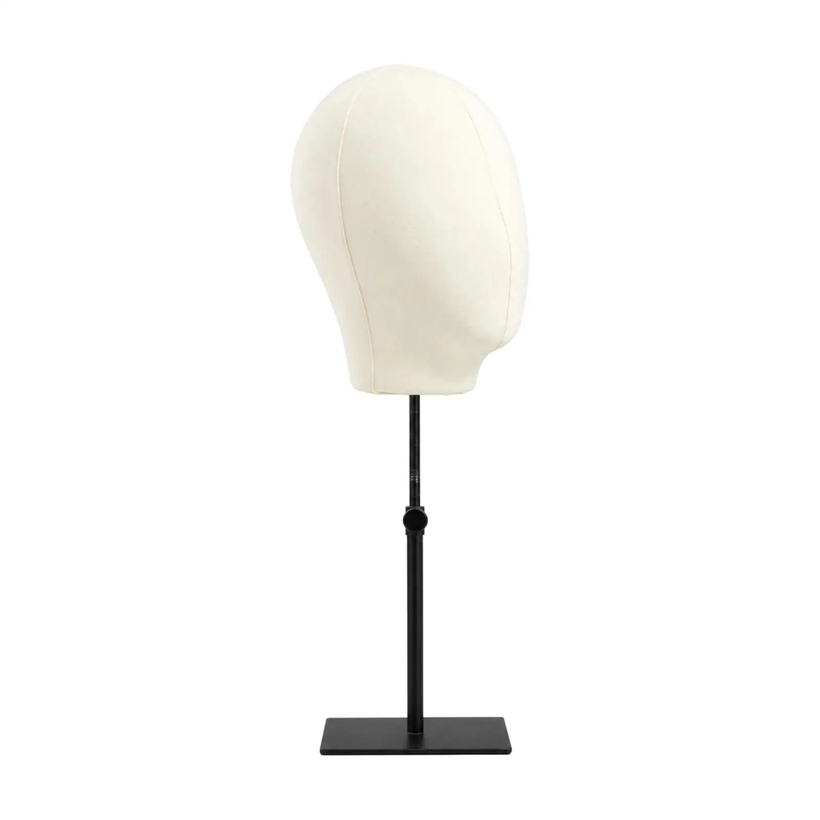Display Head Stand for Hat Boutique Linen Metal Mannequin Form with Tightening Knob for Countertop Accessory Showcase