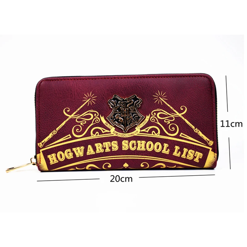 KAYOU Harry Potter Hogwarts Lista Escolar Zip Around Carteira Bolsa Acessórios para Viagens