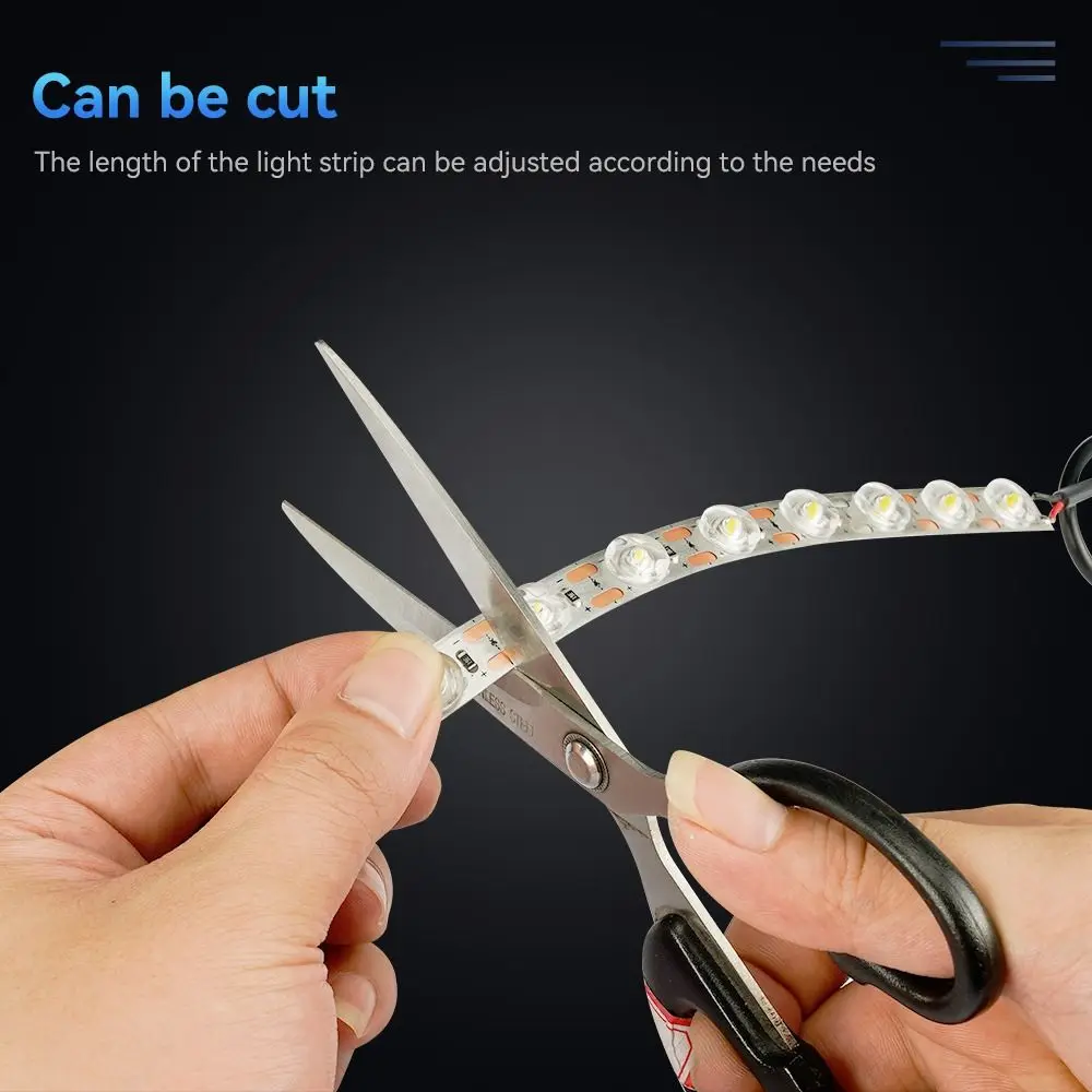 Cold White LED Light Strip Waterproof 6500K Optical Lens Lamp Super Bright Wide Fill Light for Bambu Lab A1/A1 Mini