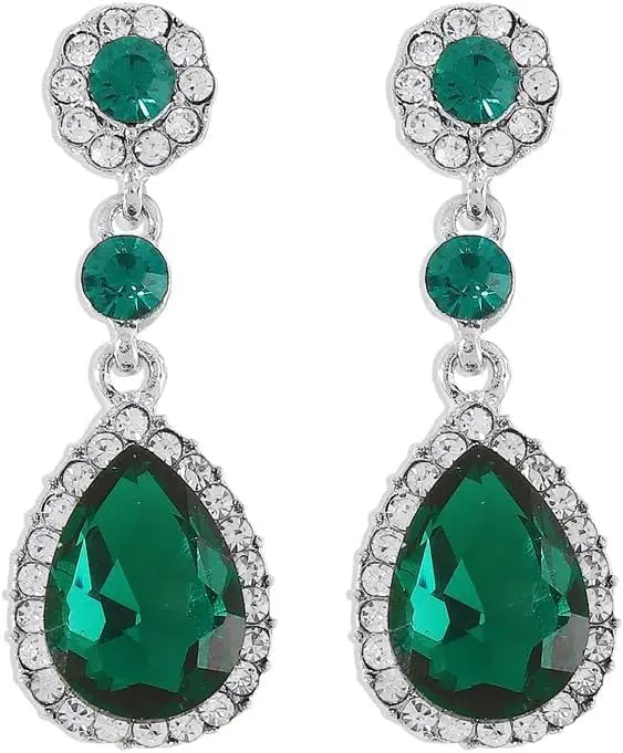 

Long Teardrop Crystal Dangle Earrings Rhinestone Drop Jewelry for Women