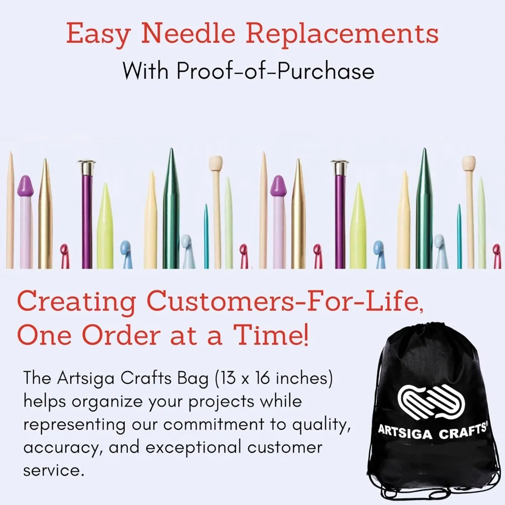 Click Turbo Basic 5-Inch Interchangeable Circular Knitting Needle Set Sizes with 3 Blue Cords, Black