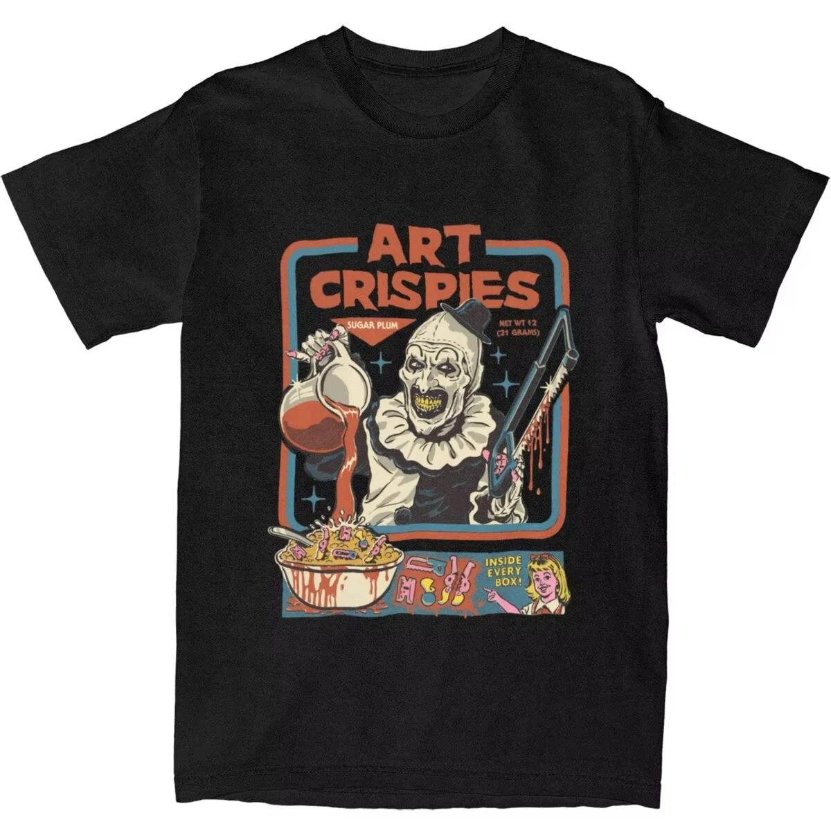 

Футболки Art Crispies Terrifier Clown, уличная одежда, универсальные хлопковые футболки с короткими рукавами для мужчин и женщин, стильные винтажные топы унисекс в стиле Харадзюку