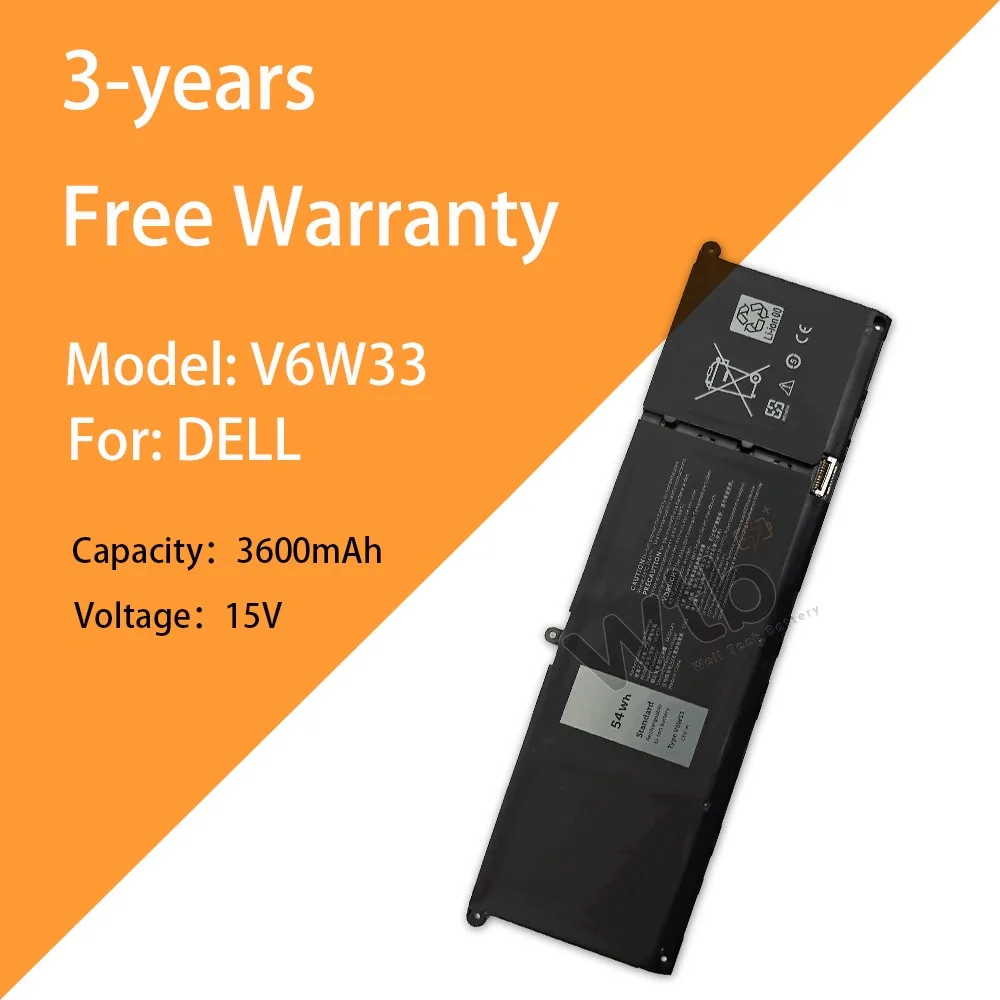 

15V 4cells V6W33 laptop battery for Dell latitude 3320 3520 3420 G91J0 P144G