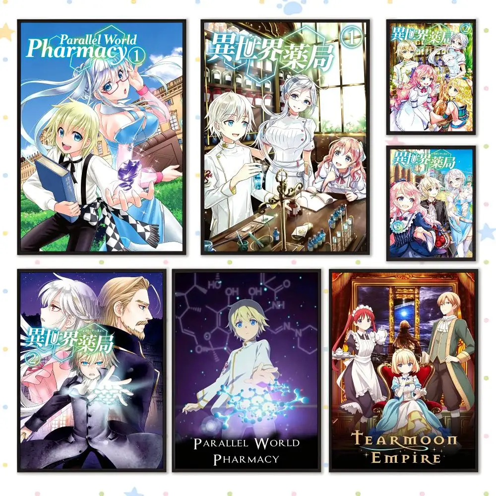 Anime Manga Parallel World Apotheken-Poster PP Selbstklebende Wanddekoration Ästhetisches Schlafzimmer Gaming-Raum Heim Geschenk für Feiertage