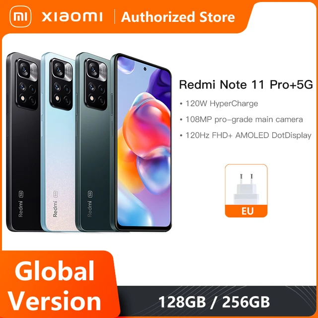 Xiaomi-Redmi Note 11 pro 5g plusスマートフォン,グローバルバージョン,120wハイパープロテクション,920  hz,120 mp