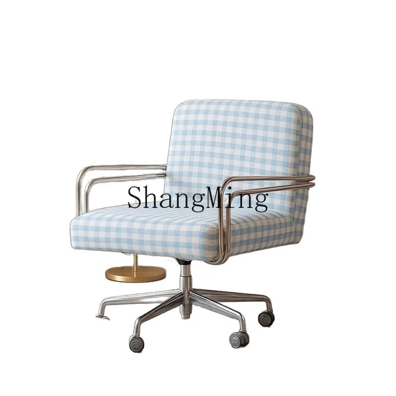 

ZYY retro rotating balcony sofa chair leisure living room modern simple single plaid sofa chair