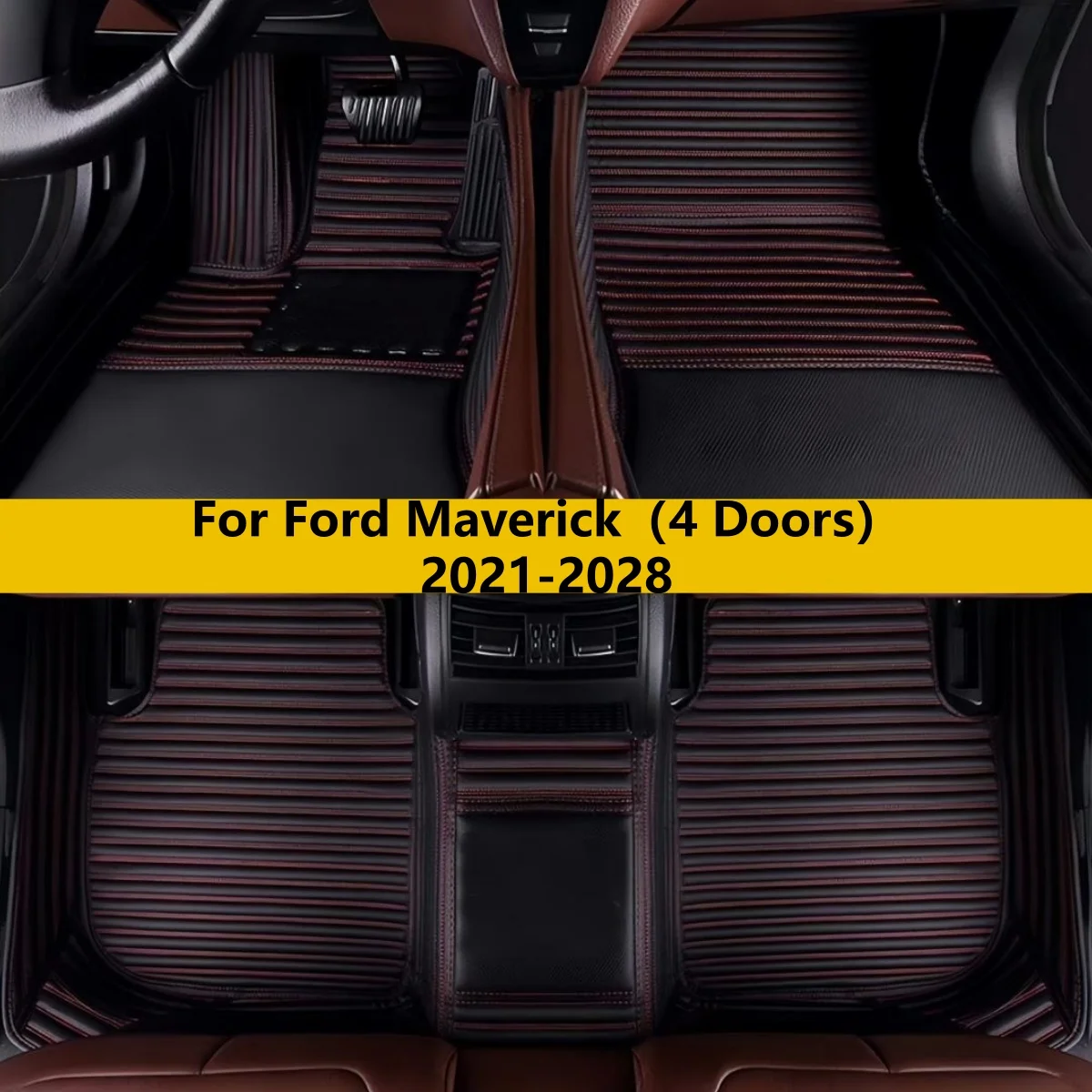 

4 Doors Pickup Crew Cab Car Floor Leather Mats For Ford Maverick 2021 2022 2023 2024 2025 2026 2027 2028 Car Foot Carpet