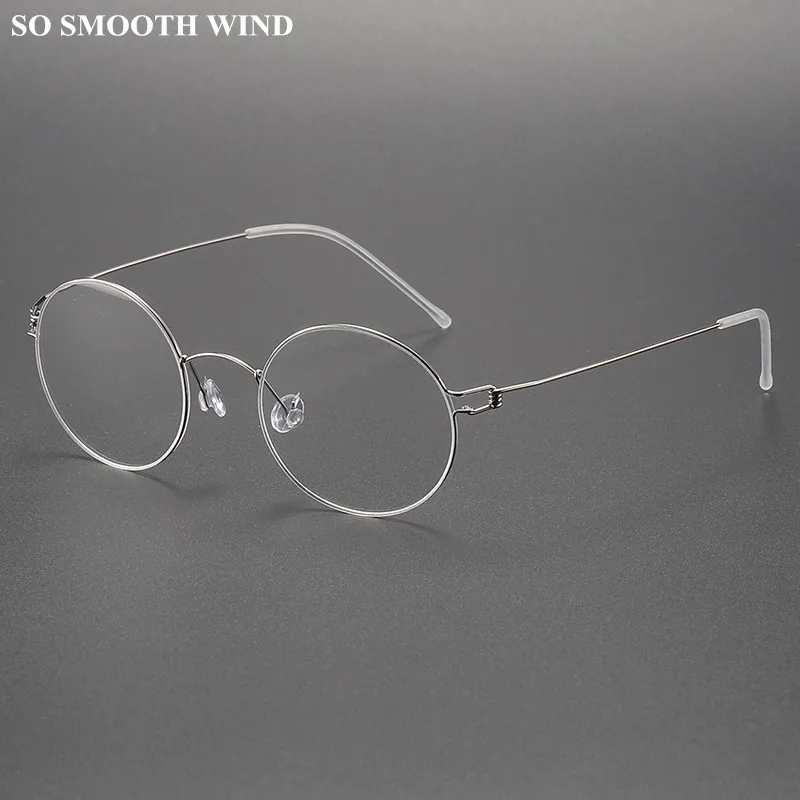 

Denmark Brand Screwless Round Glasses Frame Men Pure Titanium Prescription Eyeglasses Ultralight Women Optical Myopia Eyewear