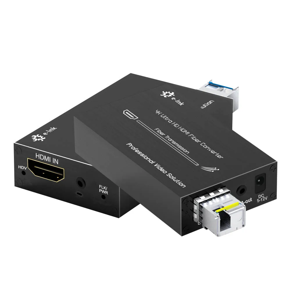 Mini 4K HDMI Fiber Extender HDMI Over Fiber Converter with External Stereo Audio HDMI Optical Transceiver