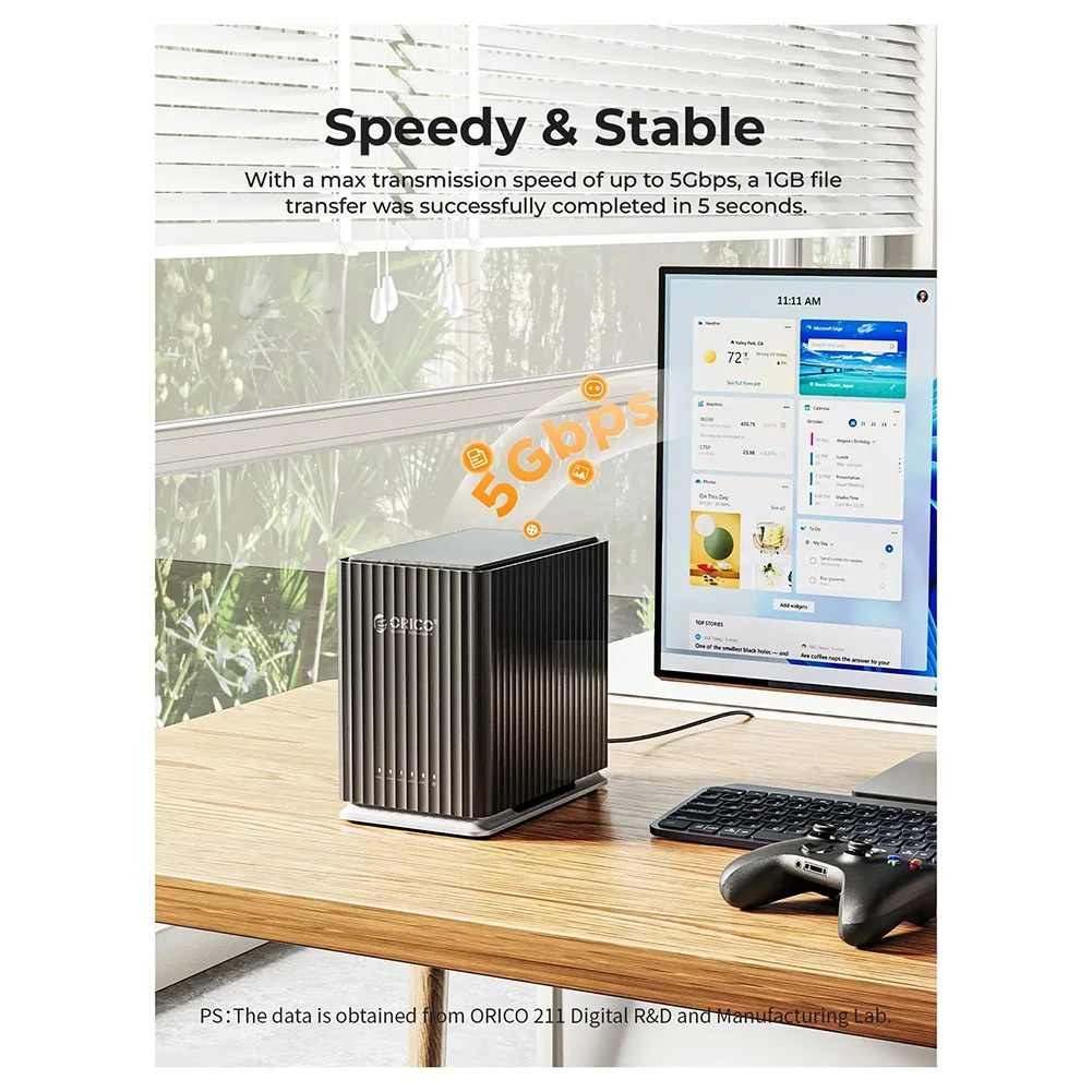 HDD Docking Station 5 Bay Personal Storage Hard Disk Cabinet Xternal Multi Bay Hard Disk Compartment US Plug