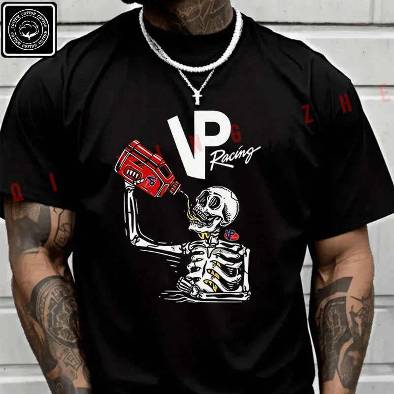 Men's And Women's T-shirt Summer New Moto Cotton Tee VP Racing Skeleton Short-sleeved Spring Autumn Top