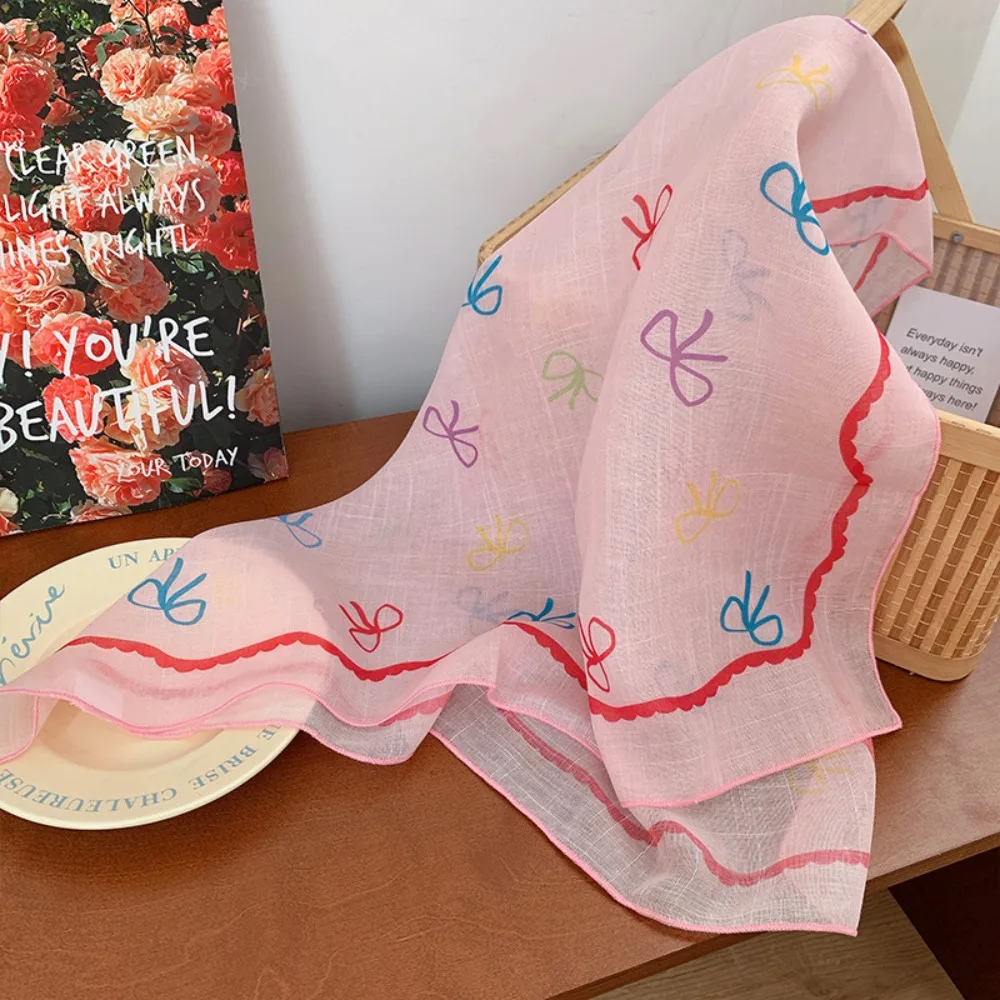 

Temperament Korean Sweet Bowknot Turban Elegant Colorful Triangular Hair Band Thin Headband Fresh Small Scarf Summer