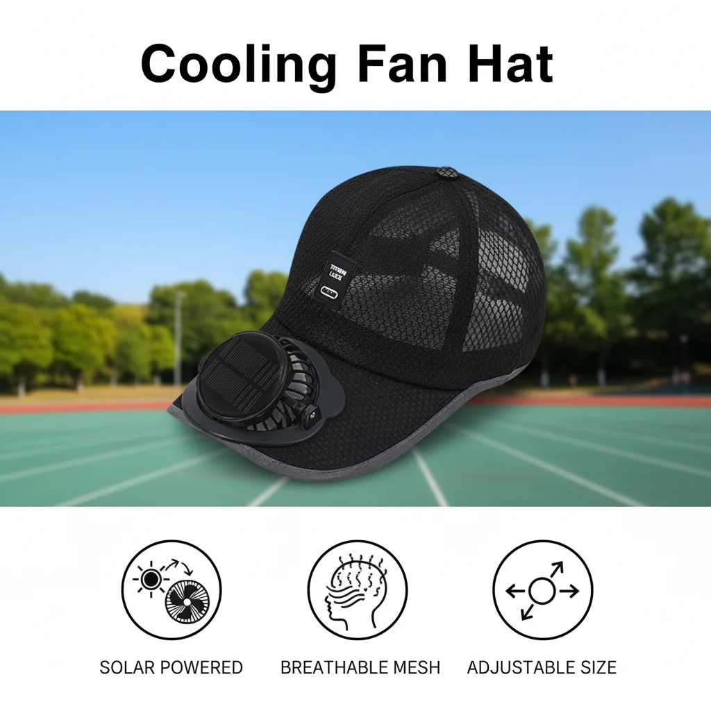 Atmungsaktiver Sonnenhut mit Solarventilator, Sonnenschutz-Baseballkappe mit Solarventilator, USB-Ladeventilator, Outdoor-Sonnenhüte, Sonnenschutzkappen