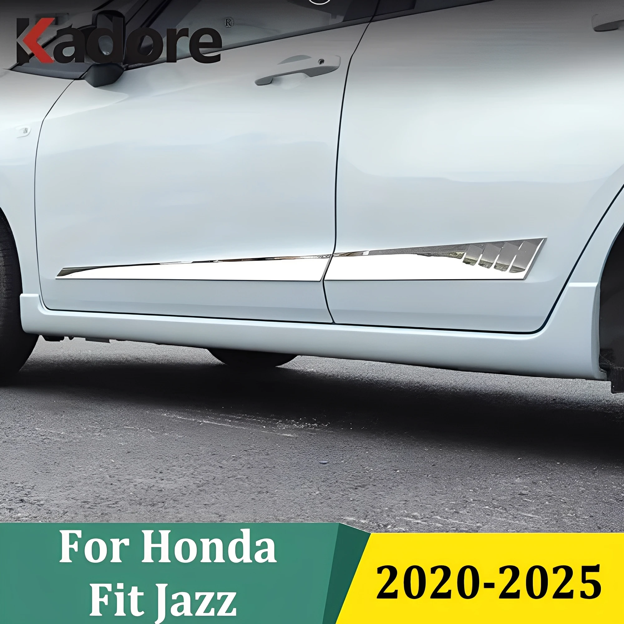 

For Honda JAZZ 2020 2021 2022 2023 2024 2025 ABS Carbon Fiber Side Door Body Molding Line Cover Trim Exterior Car Accessories