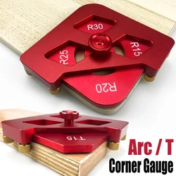 Woodworking Round Corner Chamfer Template Arc / T Corner Gauge Trimming Machine Wood Edge Jig Locator Fillet Arc Tool Kit