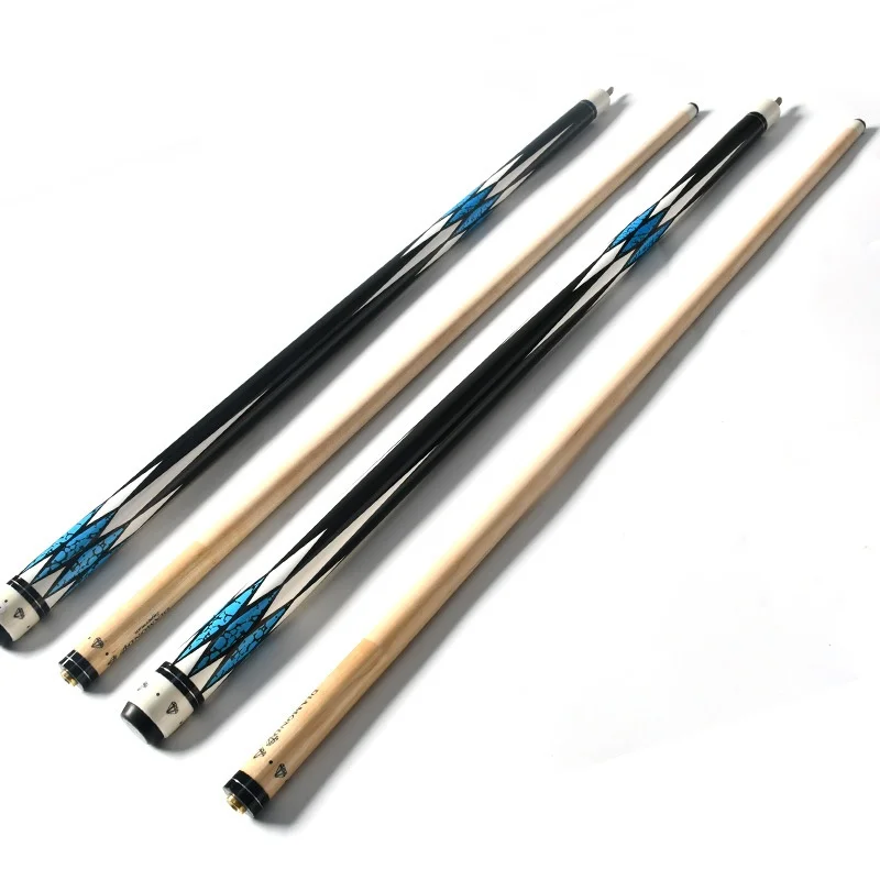 High Quality 57-inch American Style Pool Cue Stick Nine Ball Solid Wood Maple with Stainless Steel Joint Big Head 1/0.1kg Weight