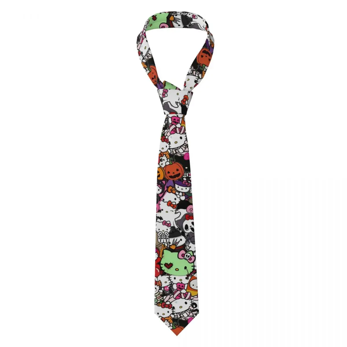 

Галстуки Hello Kitty на Хэллоуин, 8 см, галстук с черепом вампира и зомби для мужчин, шелковые широкие аксессуары, галстук, свадебные аксессуары, вечерние