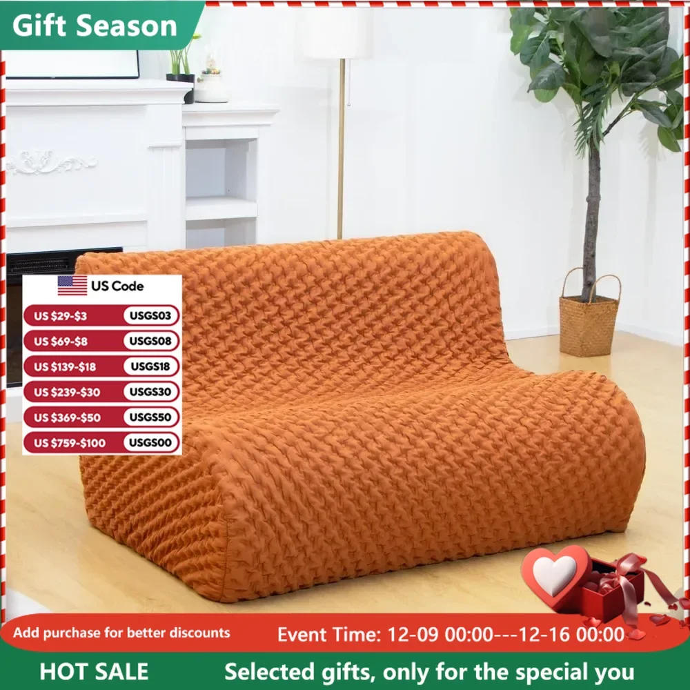 Foam Sofa, Armless Floor Sofa, One Piece High Density Foam, Removable and Machine Washable Cover Bean Bag Sofas