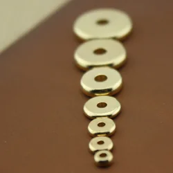 4/5/6/8/10/12/14mm 50pcs Original Brass Round Flat Copper Spacer Beads Fit Bracelet Necklace Spacer Ring DIY Jewelry Findings