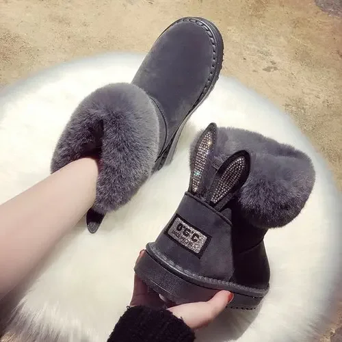 2024 New Women Winter Snow Boots Velvet Padded Shoes Boots Outdoor Fur Keep Warm Shoes Female Solid Casual Boots Shoes for Women