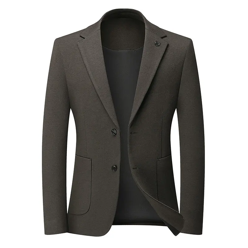 سترات رجالية من مزيج القطن المشروط مريحة غير معجزة باللون الأسود والقهوة والبني سترات بدلة خفيفة فاخرة ملابس أساسية للرجال