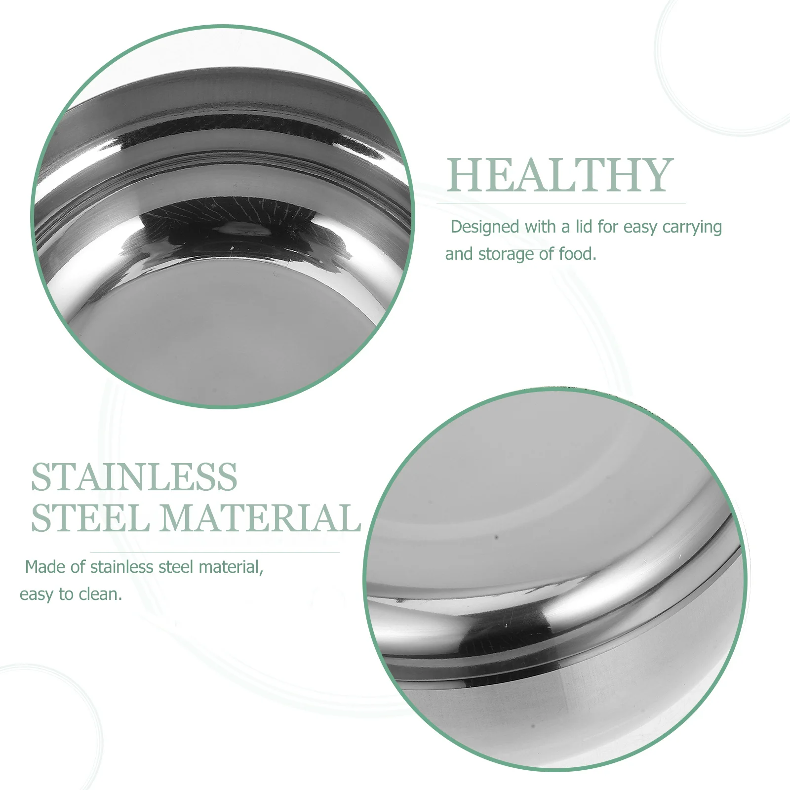 وعاء أرز من الفولاذ المقاوم للصدأ مع غطاء وعاء حساء معزول على الطراز الكوري حاوية حرارية مزدوجة الجدار لسلطات المعكرونة #4