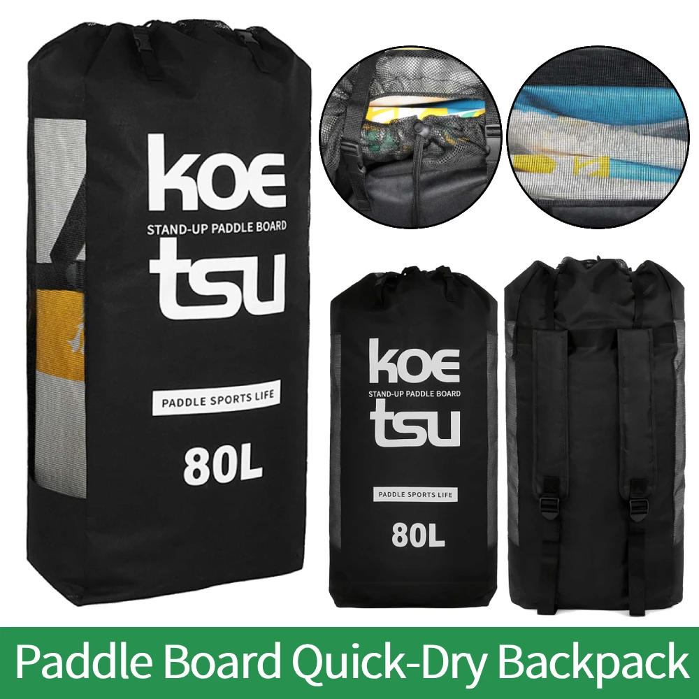 

80L Portable Storage Bag Reinforced Oxford Fabric Travel Carrying Backpack for Stand Up Paddle Board Up To 3.8M &Accessories