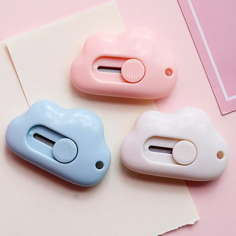 

Ins Cloud Shape Utility Knife Kawaii Mini Pocket Knife Paper Cutter Sharp Blade Express Box Envelope Opener Korean Stationery