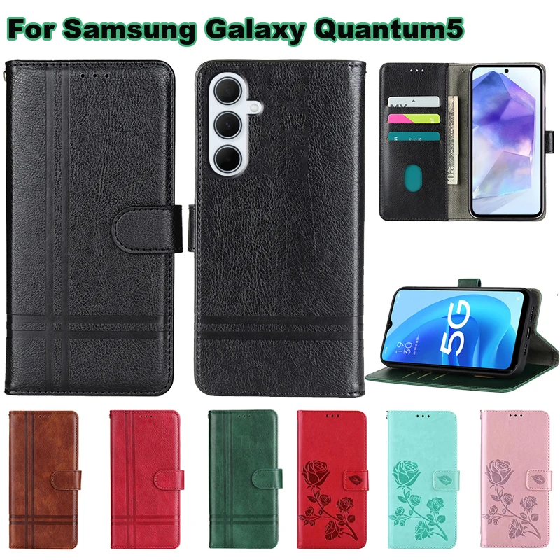 For чехол Samsung Galaxy Quantum 5 Case For Samsung Galaxy A55 5G SM-A5560 Wallet Cover For Samsung Galaxy A35 5G SM-A3560 Coque